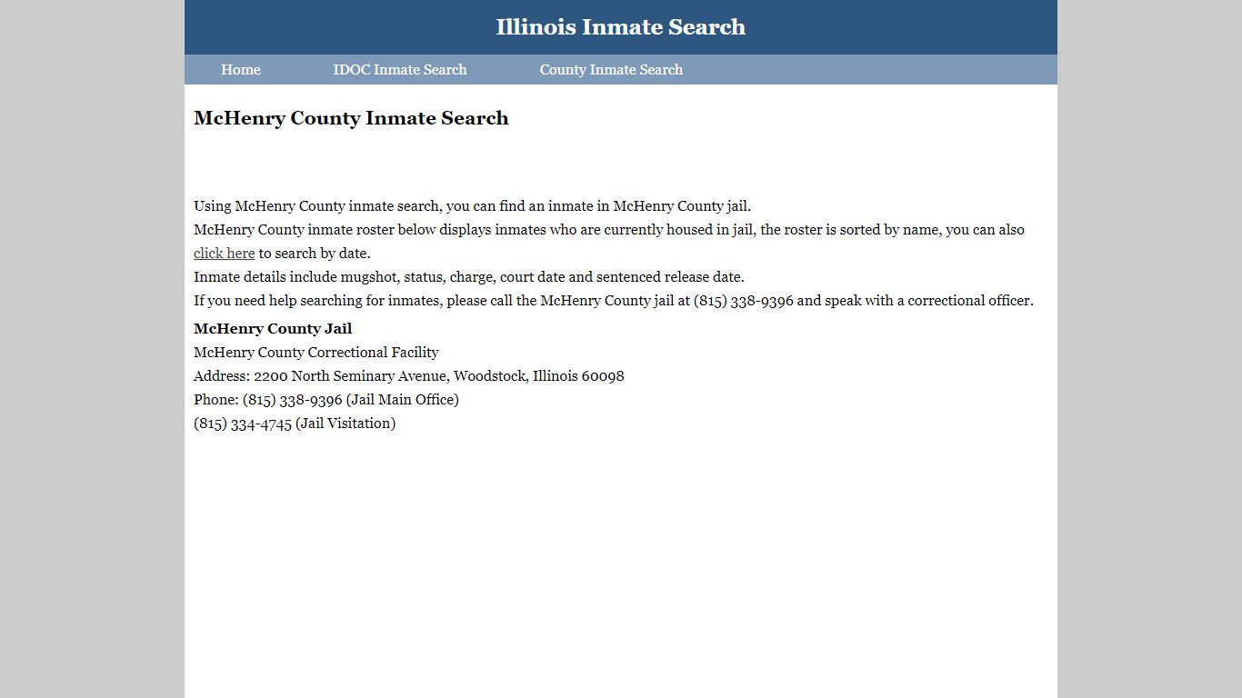 McHenry County Inmate Search